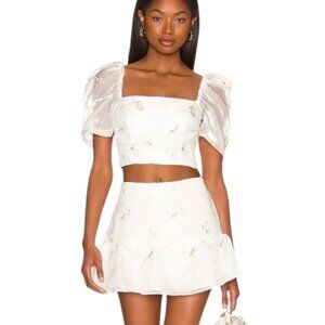 Amanda Uprichard Gabbie Skort & Willis Top Set White Ivory M